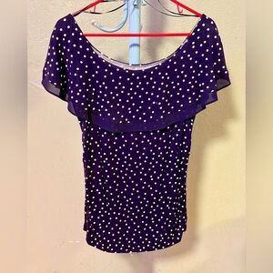 Tommy Hilfiger Purple Polka Dot Blouse